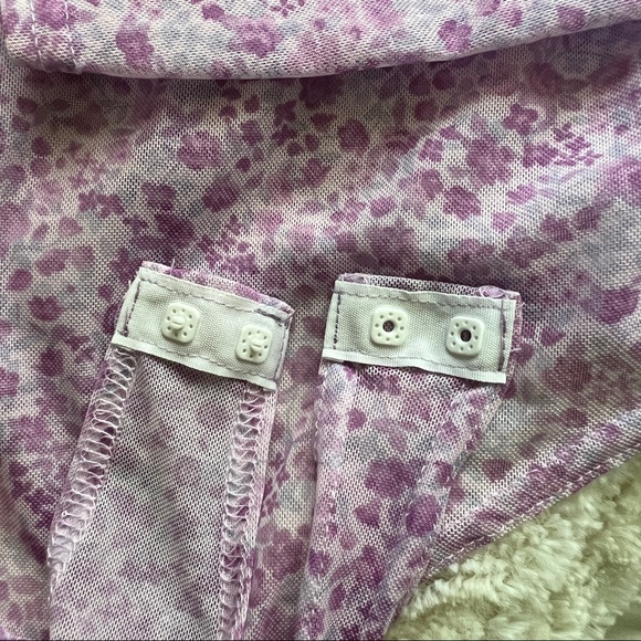 Mesh Floral Long Sleeve Bodysuit Top - Picture 7 of 9